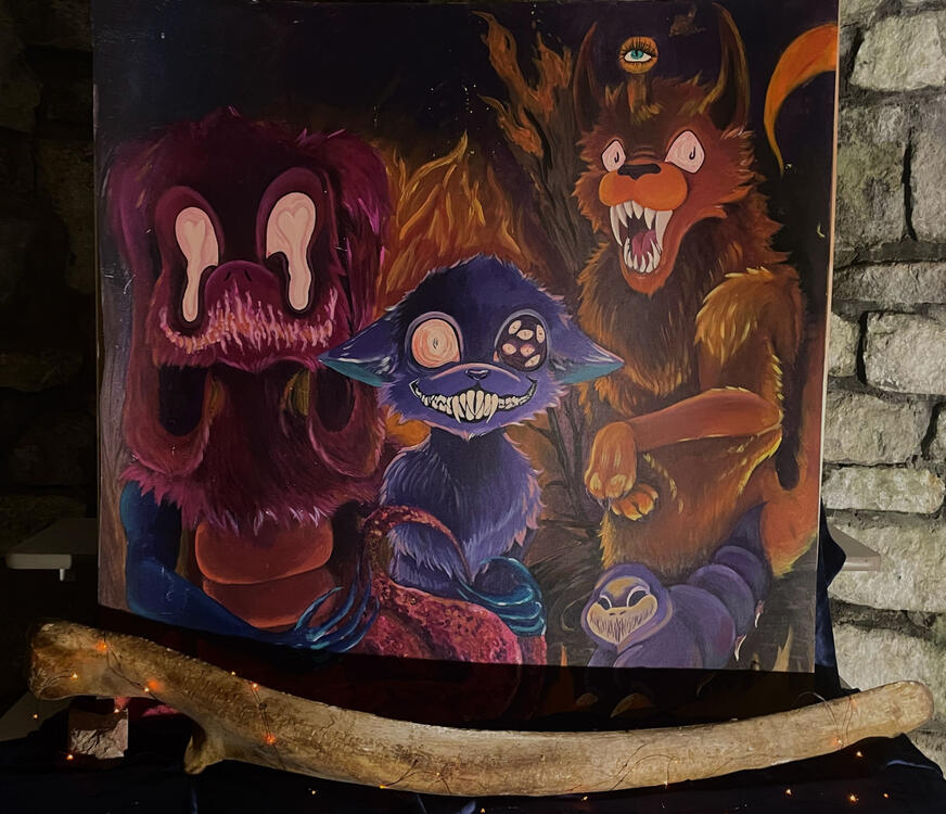 WOUNDED ANIMALS- Acrylic on Polywall.